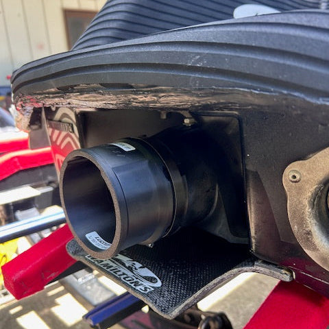 Customer-installed LUDJET nozzle extension on Yamaha SuperJet