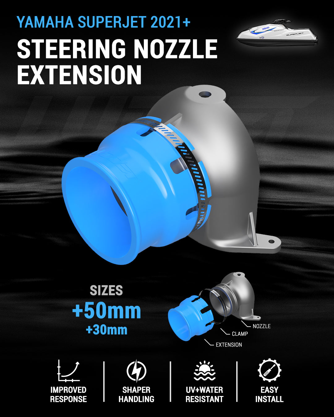 Steering Nozzle Extension for Yamaha Superjet 2021+