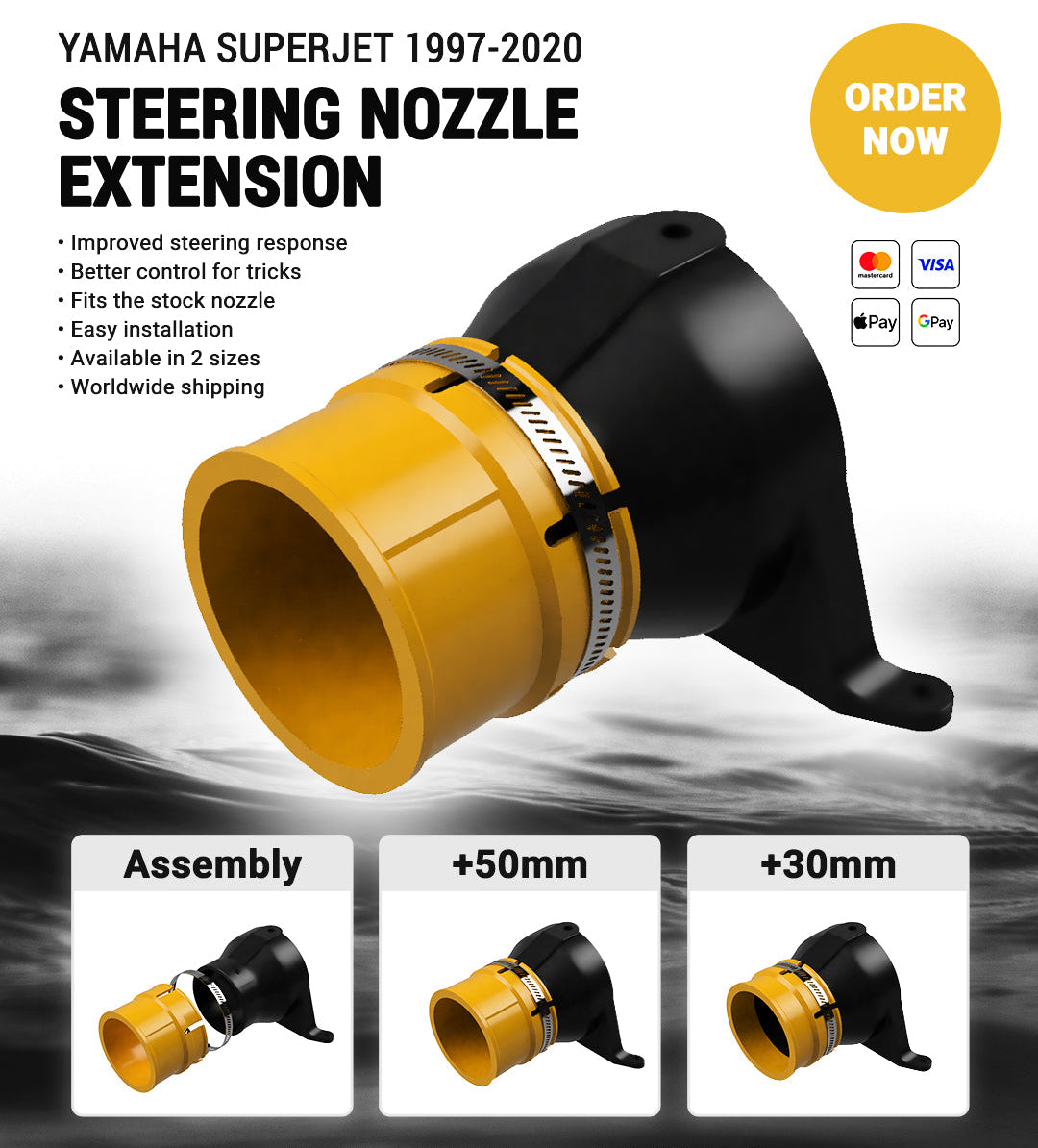 LUDJET Steering Nozzle Extension for Yamaha Superjet 1997-2007