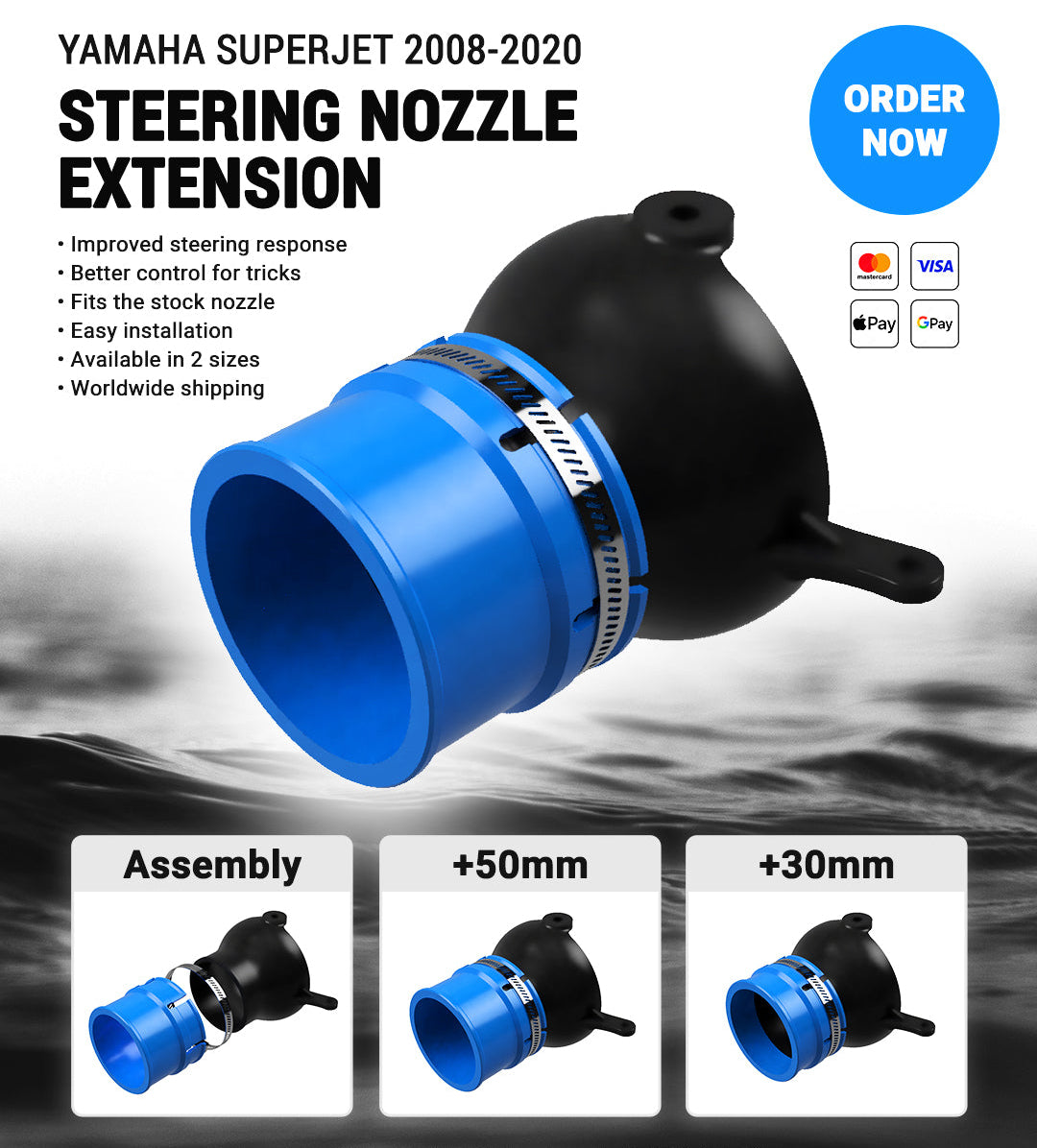 LUDJET Steering Nozzle Extension for Yamaha Superjet 2008-2020