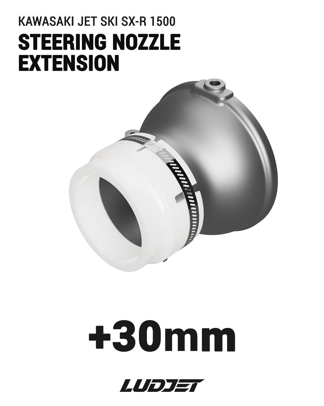 Kawasaki SXR 1500 nozzle extension 30mm White