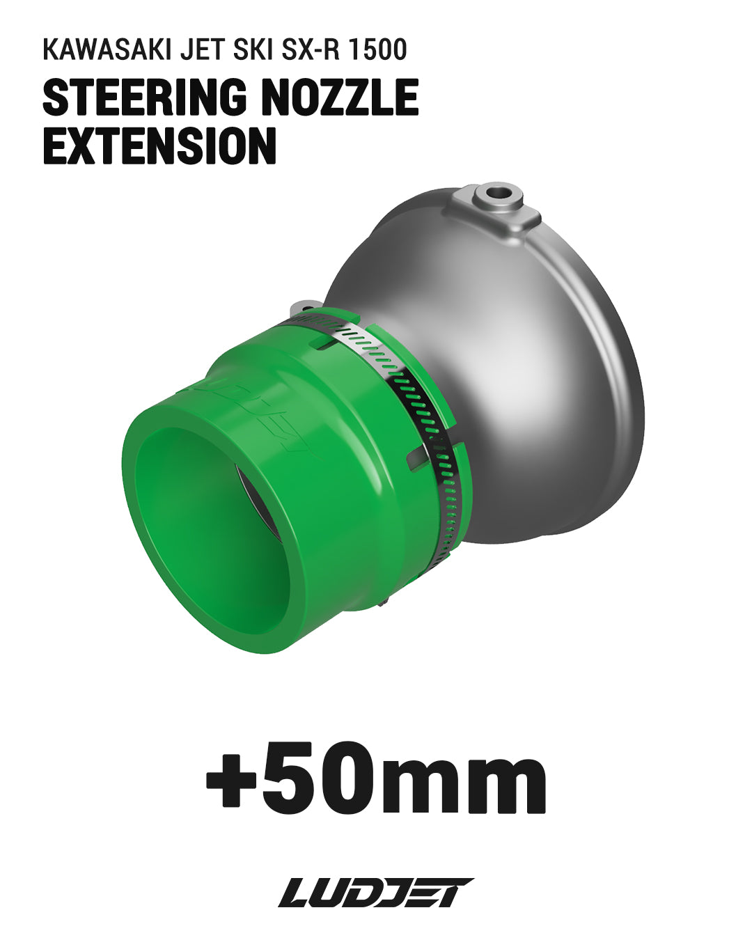 Kawasaki SXR 1500 nozzle extension 50mm Green