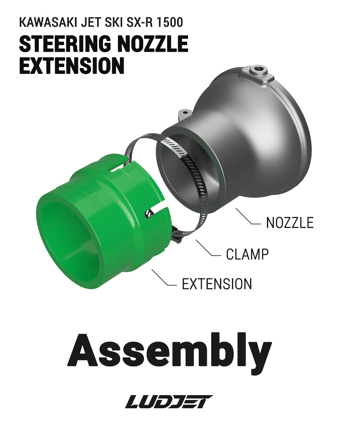 Steering Nozzle Extension for Kawasaki 1500 SX-R